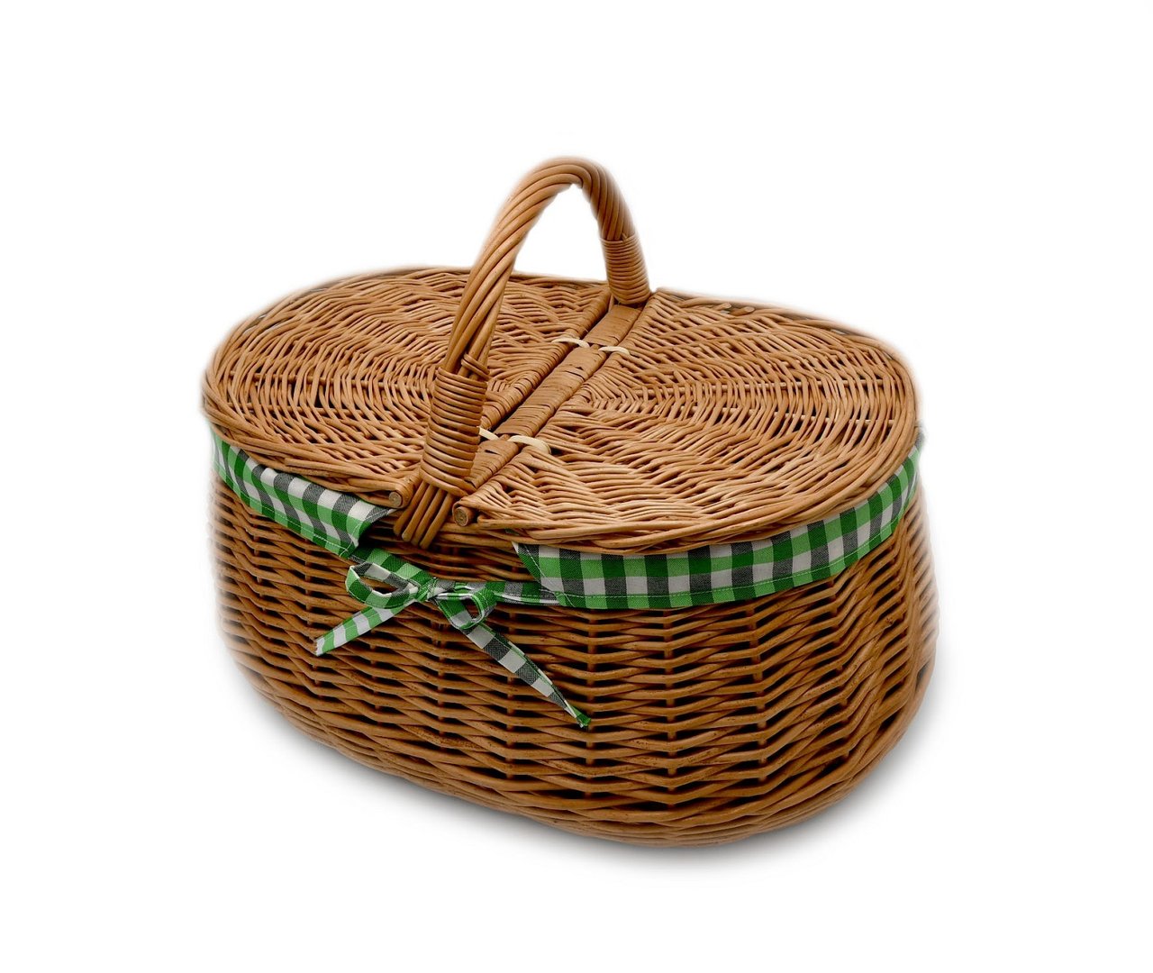 Myber ® Wicker Shopping Basket Carrying Basket Wicker Brown Round Fabric K1-001 sbrw 